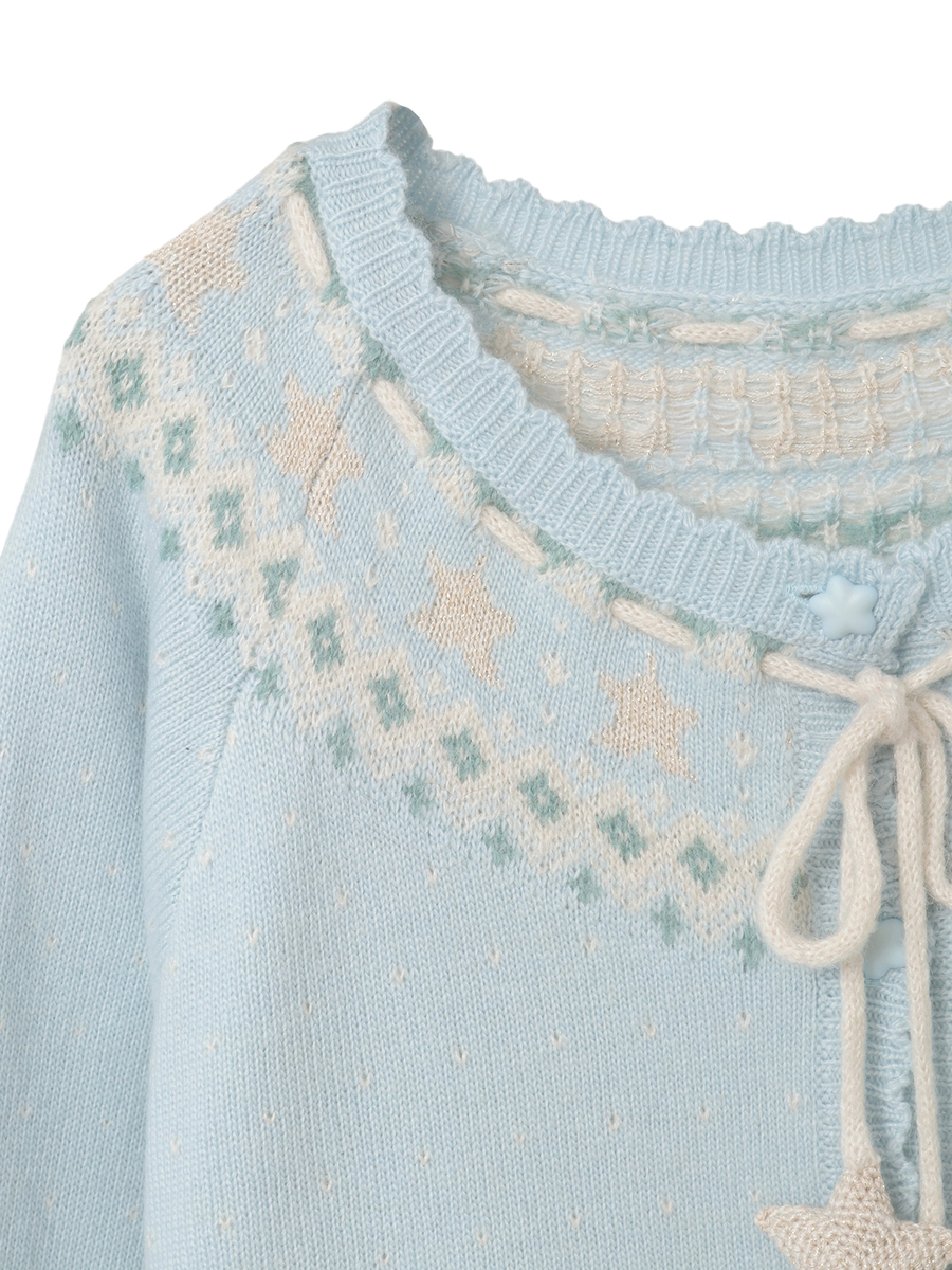 星柄編み込みニットカーディガン 詳細画像 キナリ 10