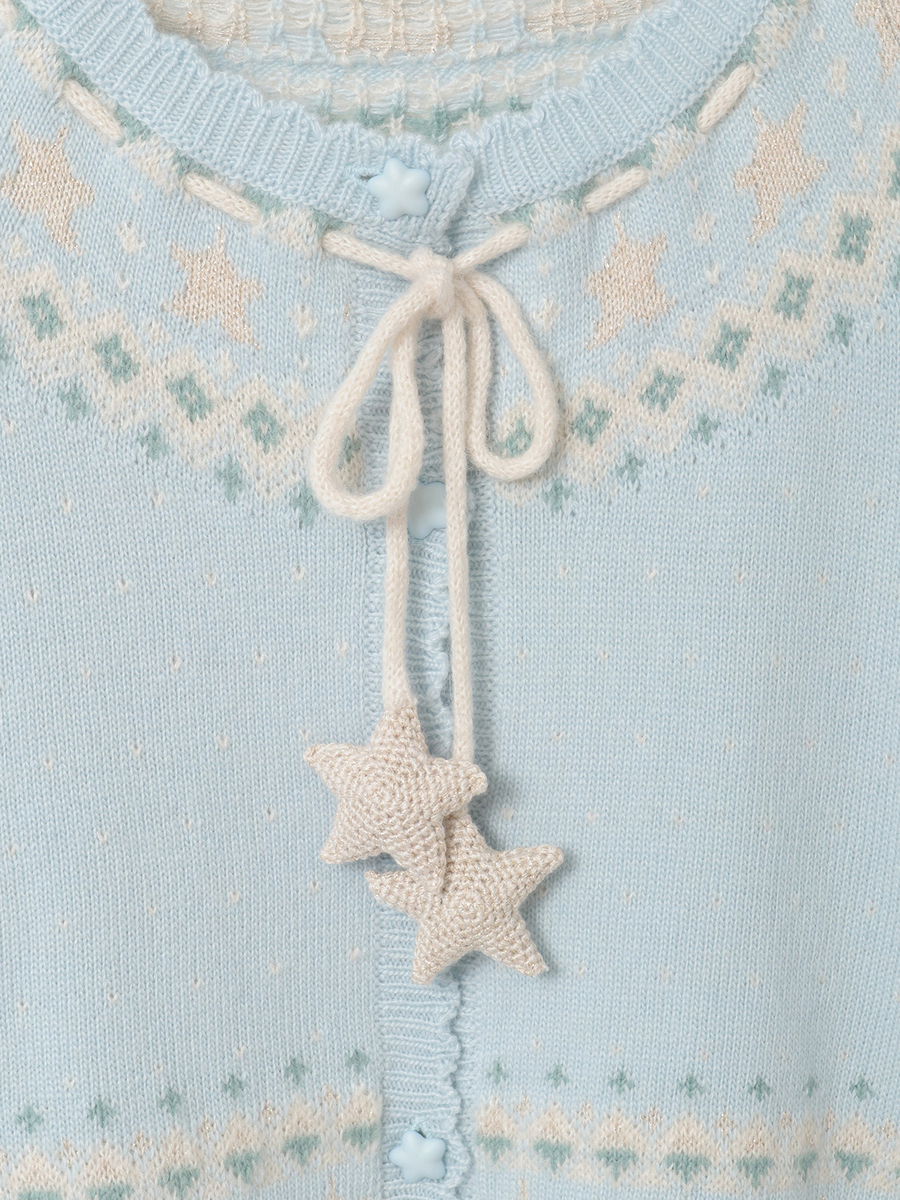 星柄編み込みニットカーディガン 詳細画像 キナリ 11