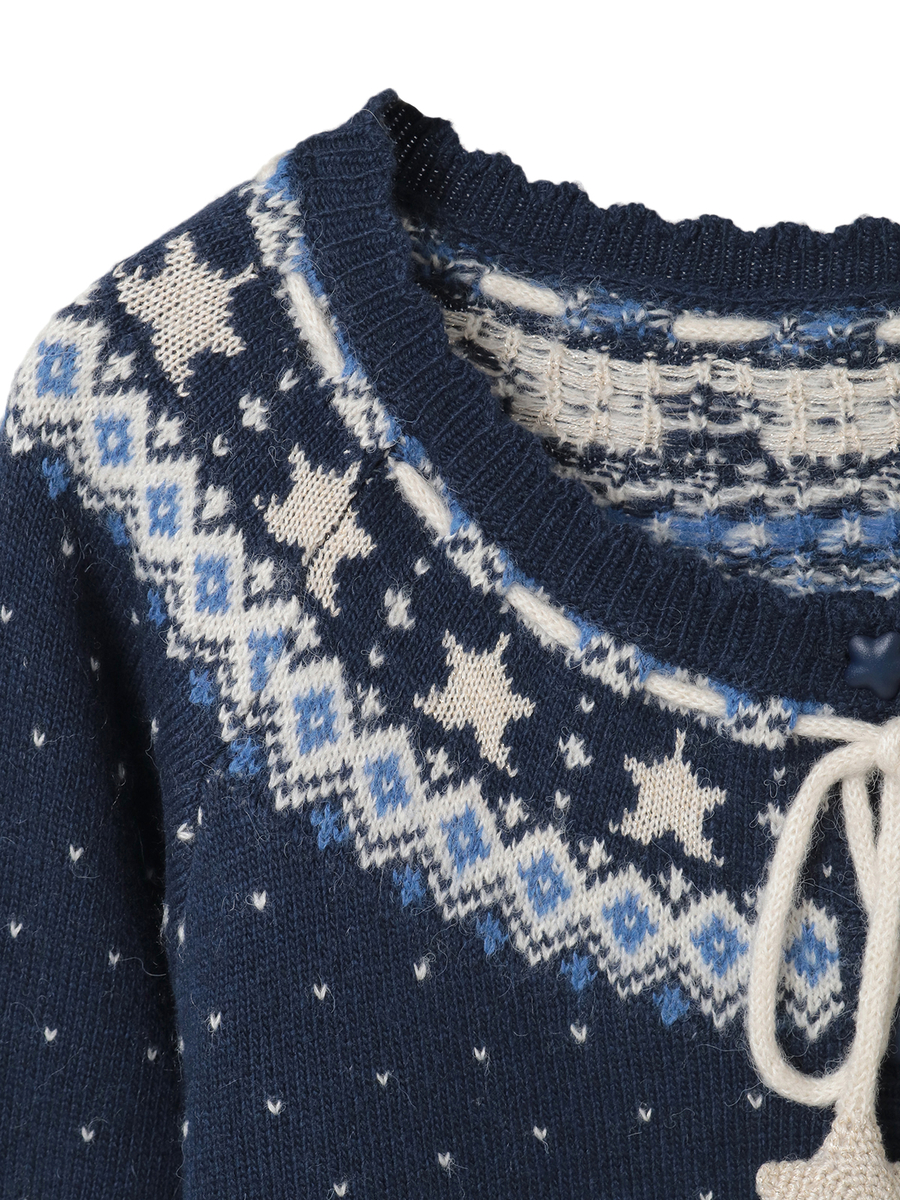 星柄編み込みニットカーディガン 詳細画像 キナリ 12