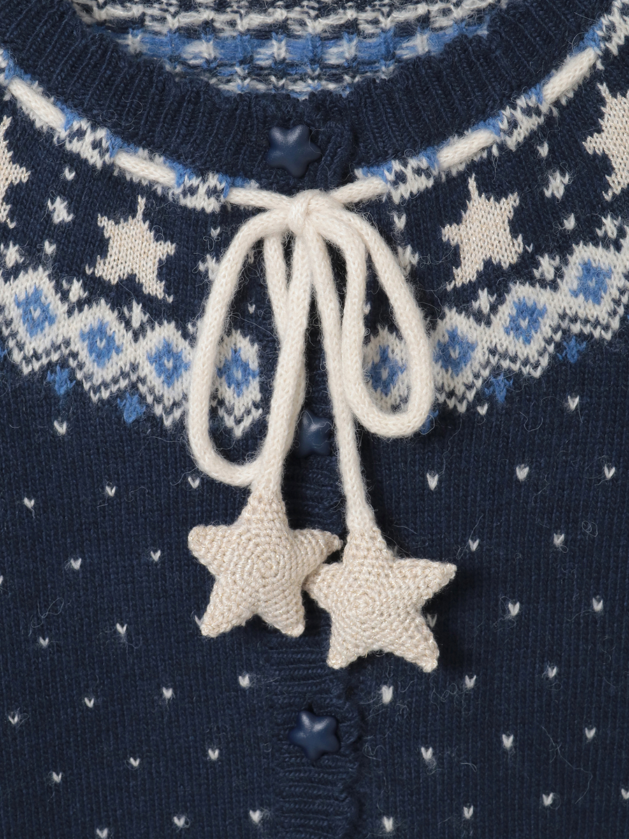 星柄編み込みニットカーディガン 詳細画像 キナリ 13