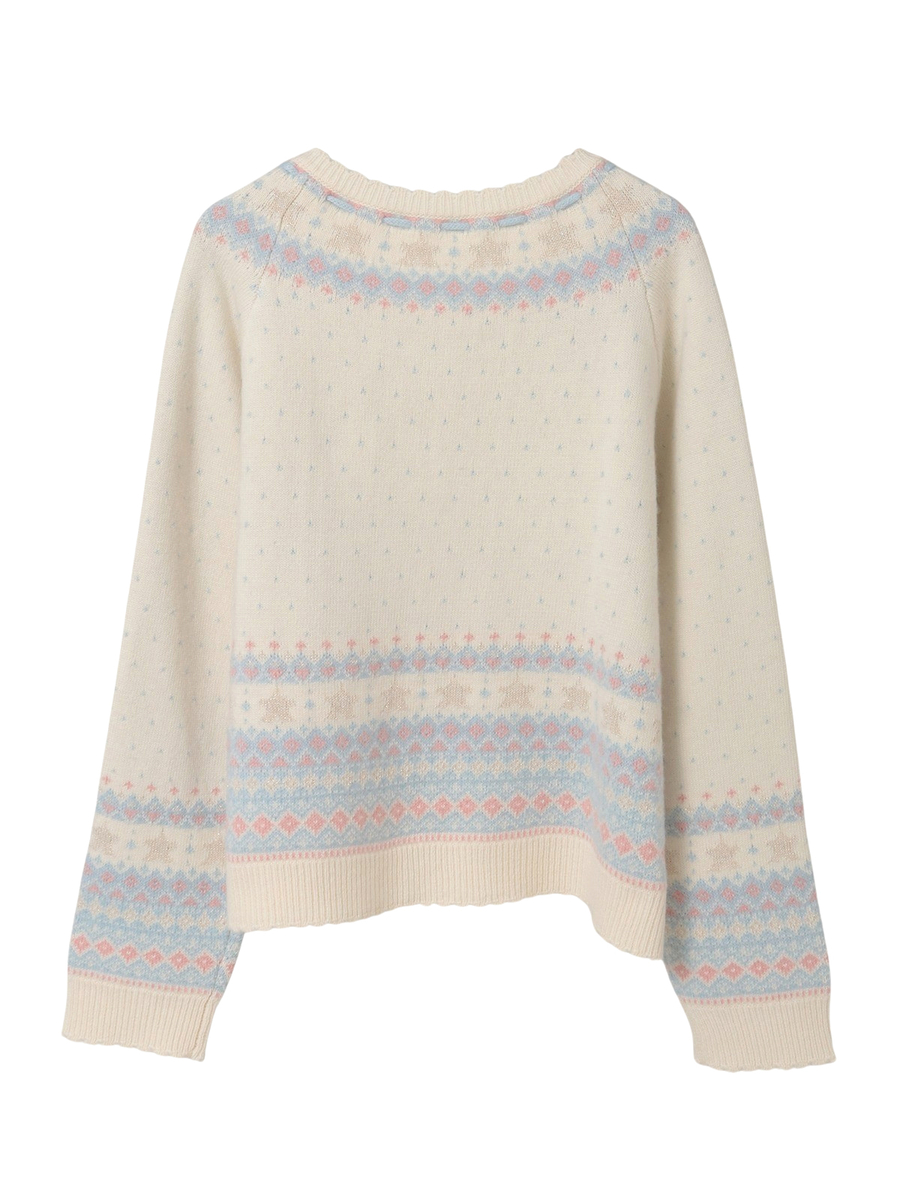 星柄編み込みニットカーディガン 詳細画像 キナリ 2