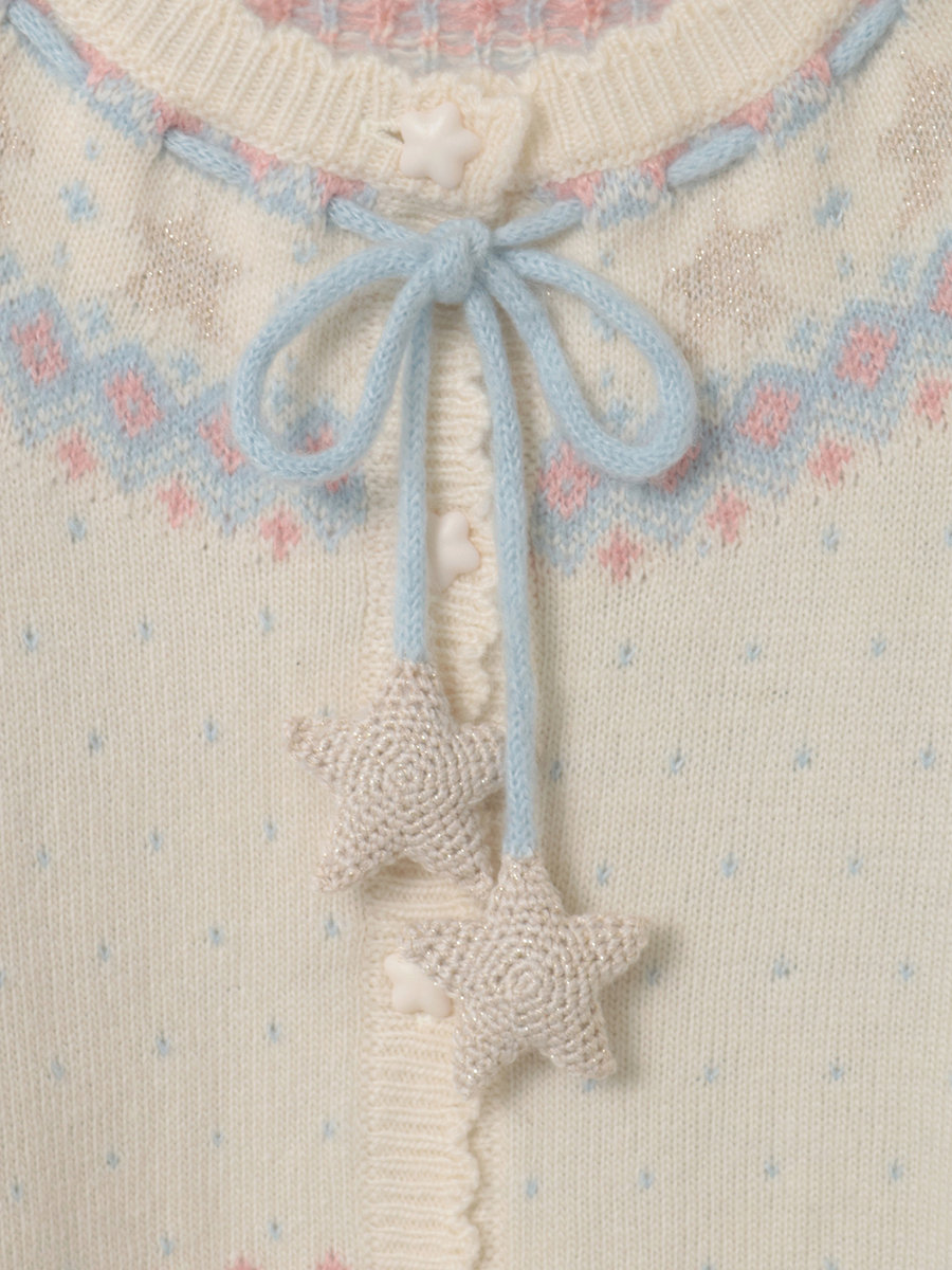 星柄編み込みニットカーディガン 詳細画像 キナリ 5