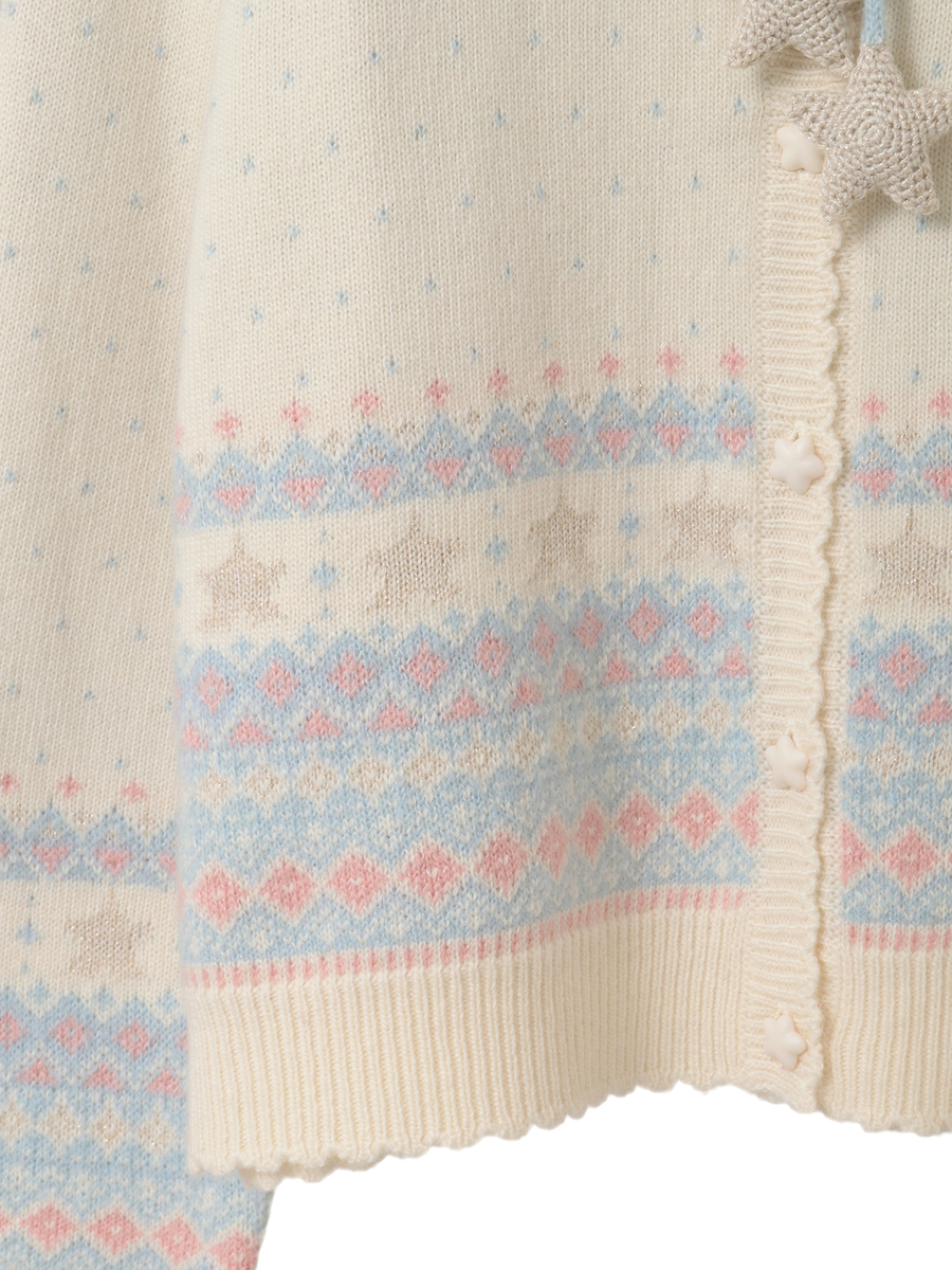 星柄編み込みニットカーディガン 詳細画像 キナリ 7