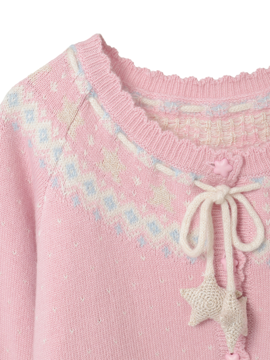 星柄編み込みニットカーディガン 詳細画像 キナリ 8