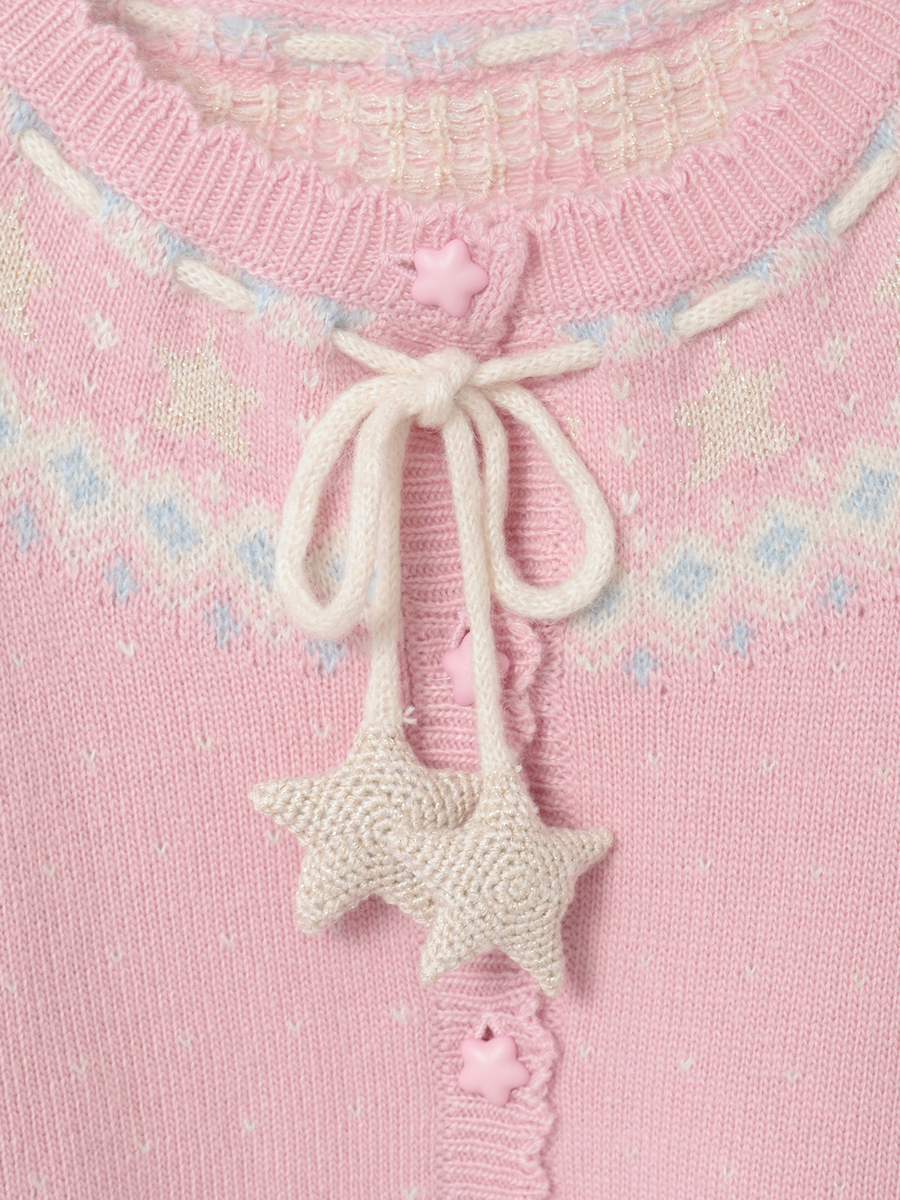 星柄編み込みニットカーディガン 詳細画像 キナリ 9