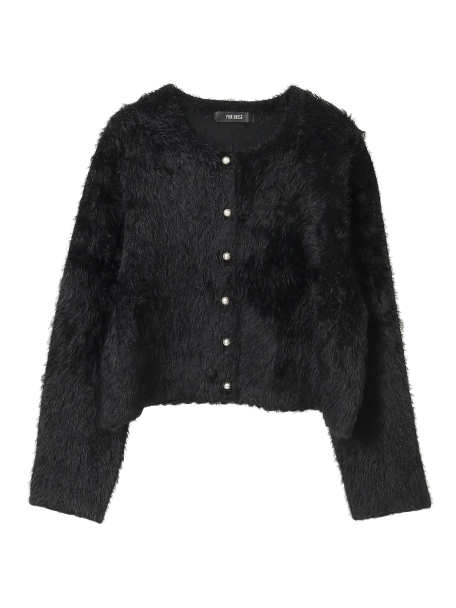 ふわふわニットカーディガン 詳細画像 クロ 1