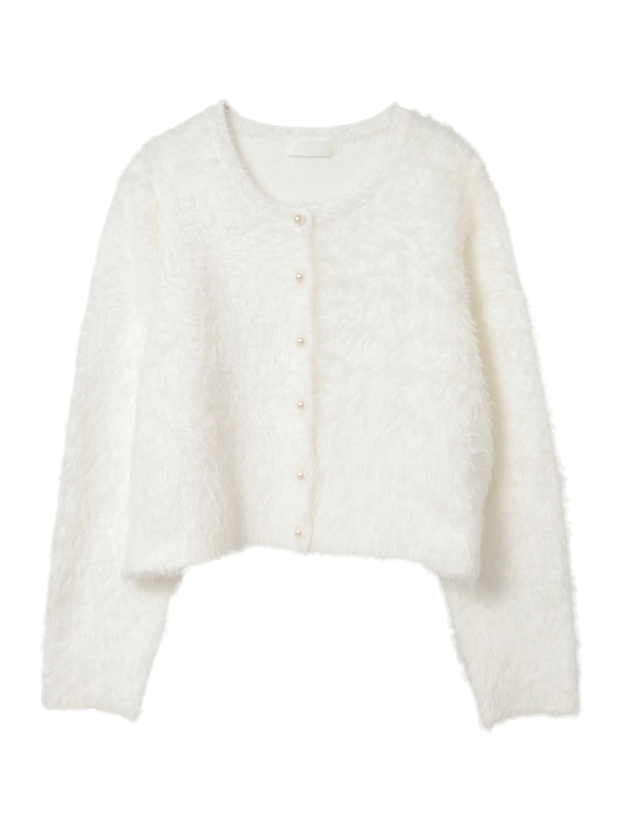 ふわふわニットカーディガン 詳細画像 シロ 1