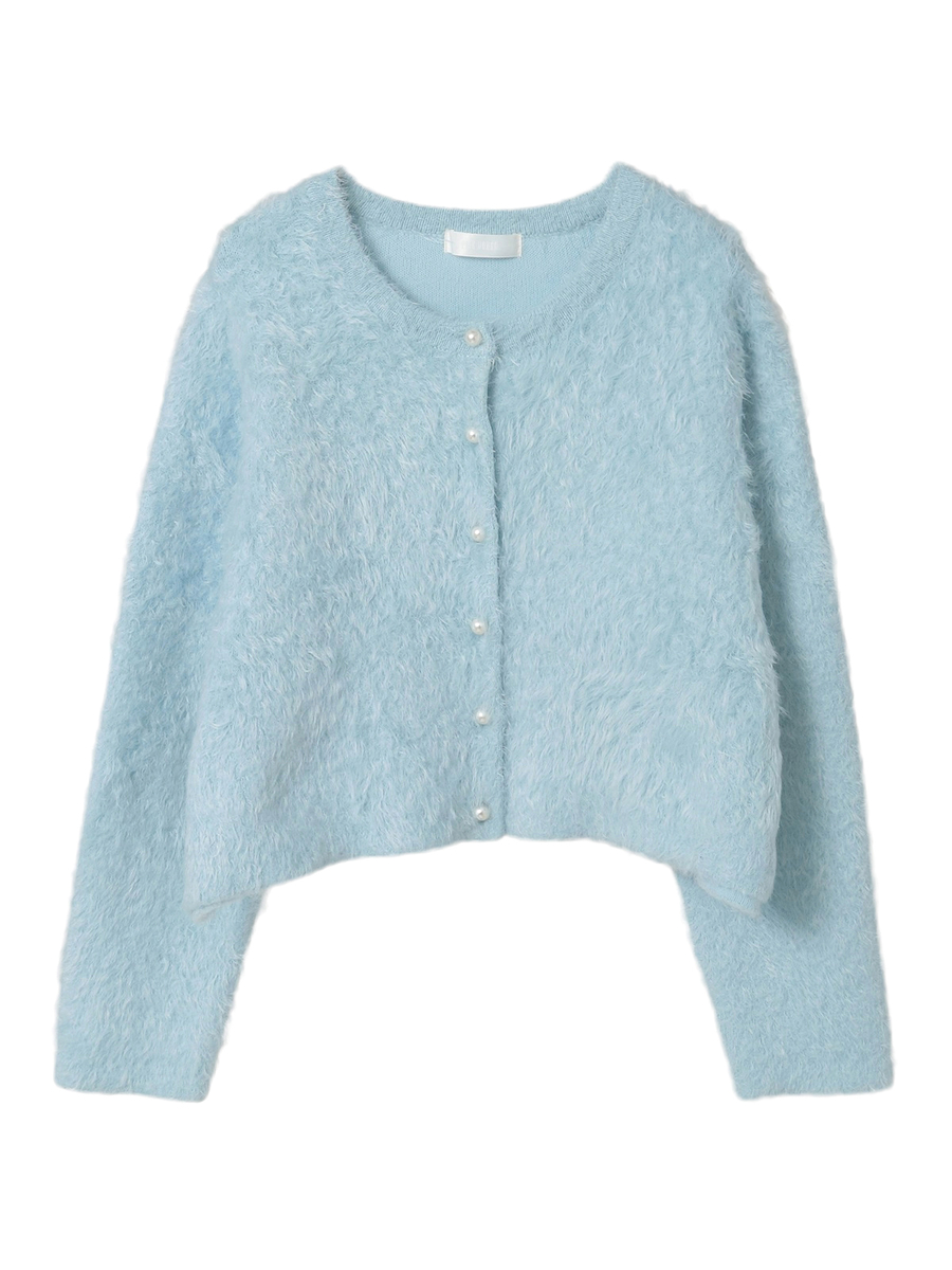 ふわふわニットカーディガン 詳細画像 サックス 1