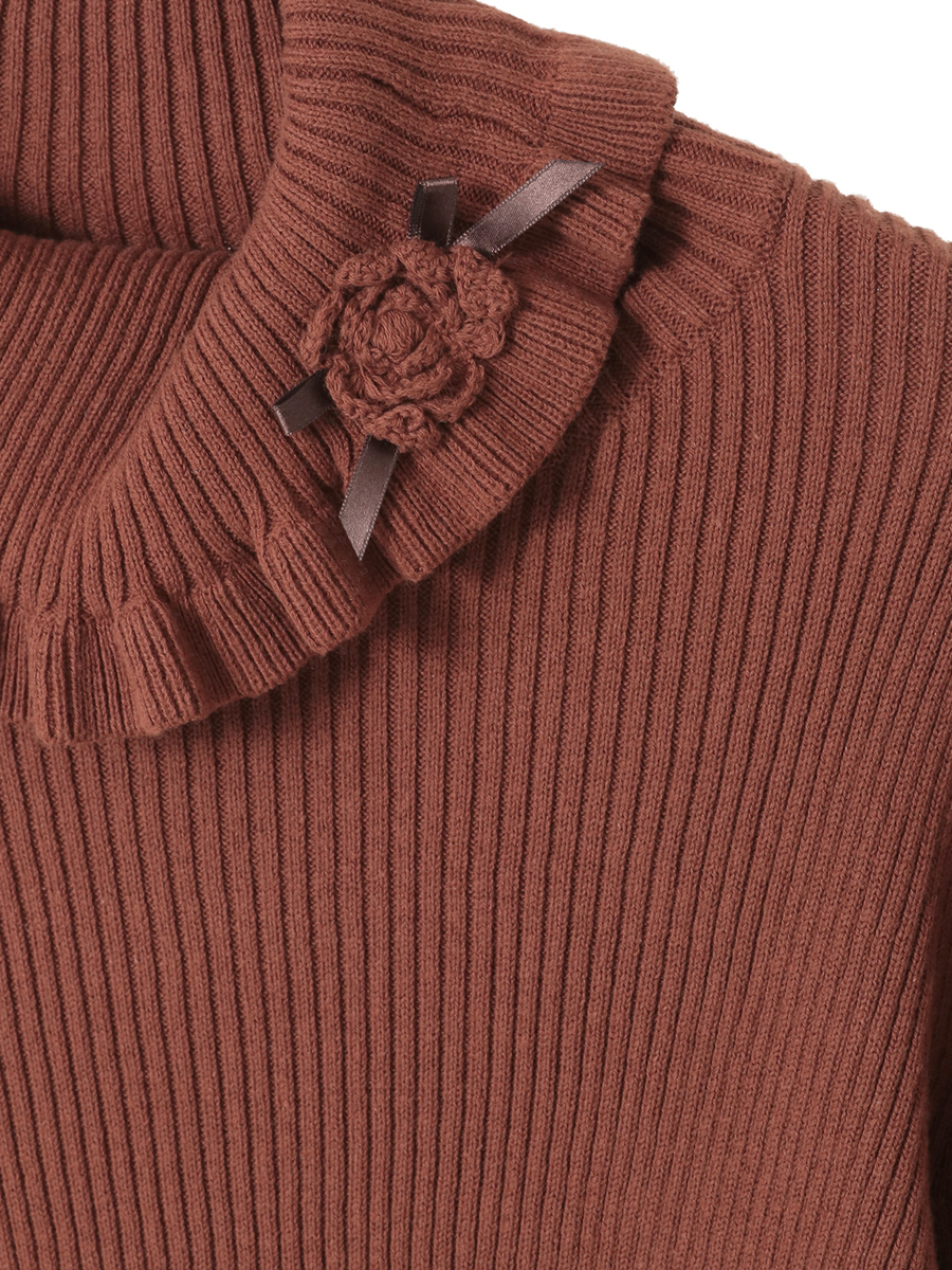 モチーフ付きタートルリブニット 詳細画像 クロ 11