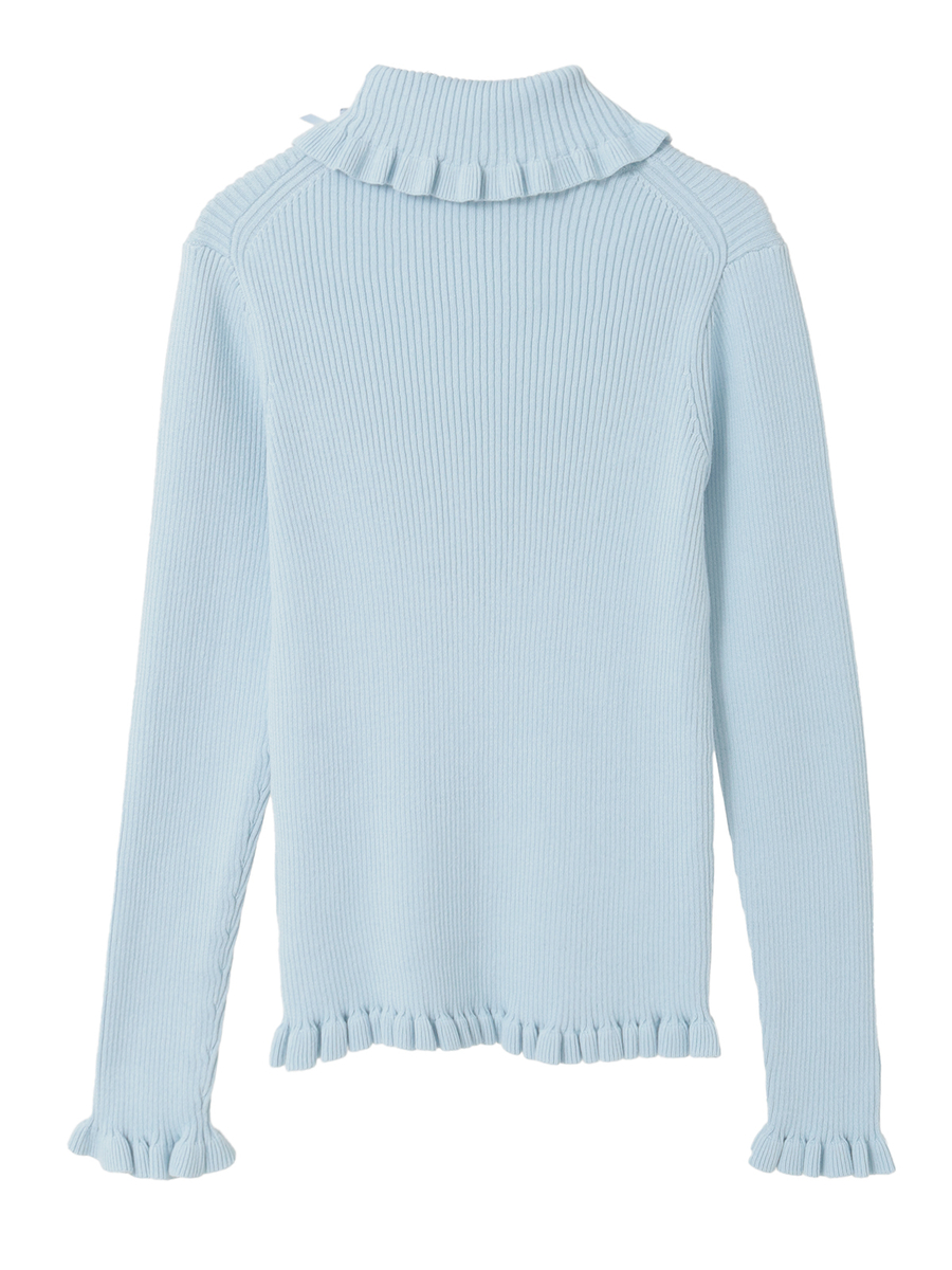 モチーフ付きタートルリブニット 詳細画像 クロ 2