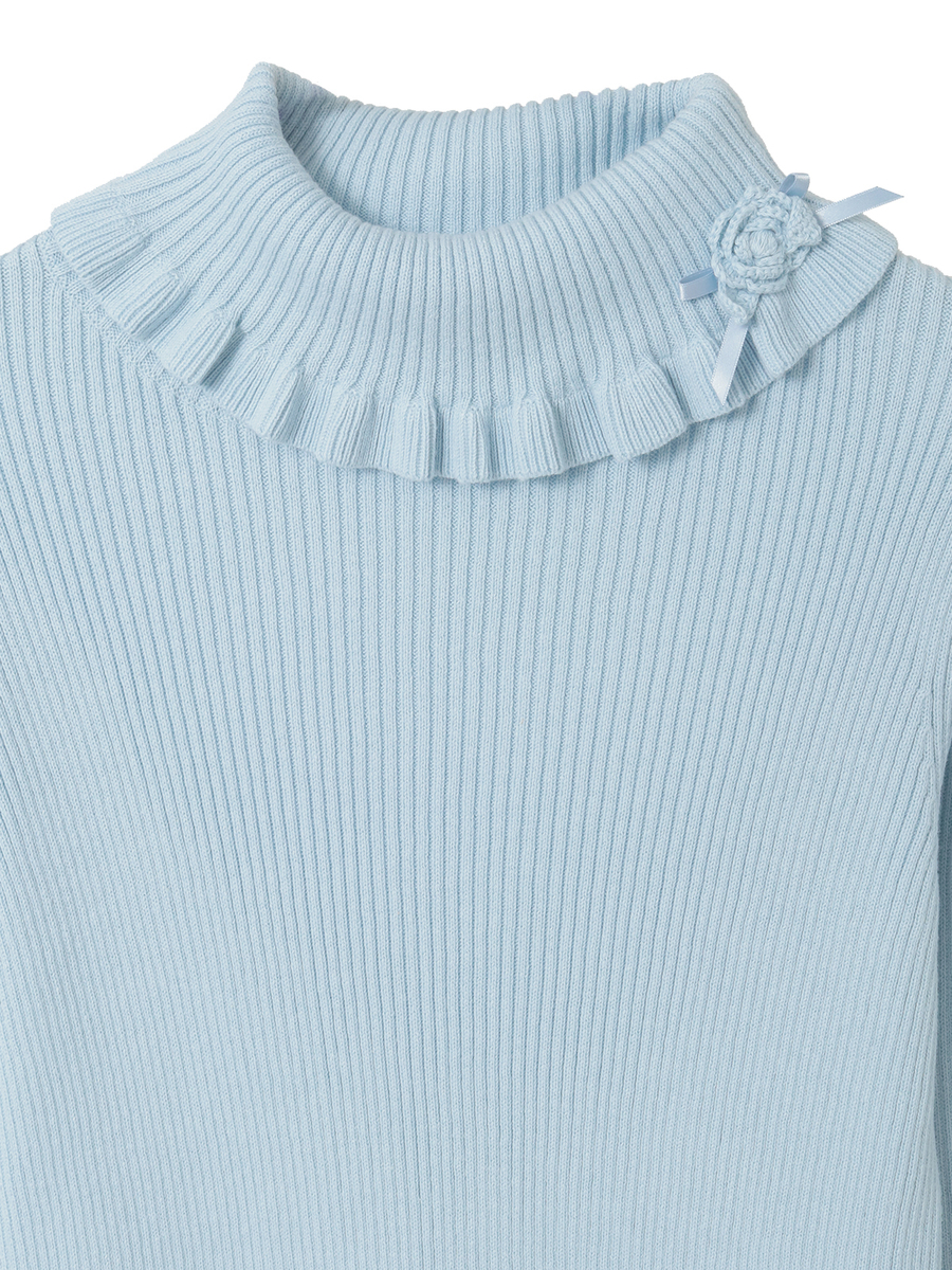 モチーフ付きタートルリブニット 詳細画像 クロ 3