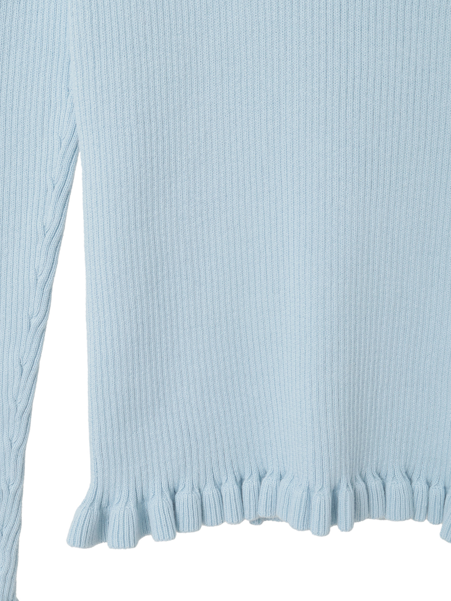 モチーフ付きタートルリブニット 詳細画像 クロ 5