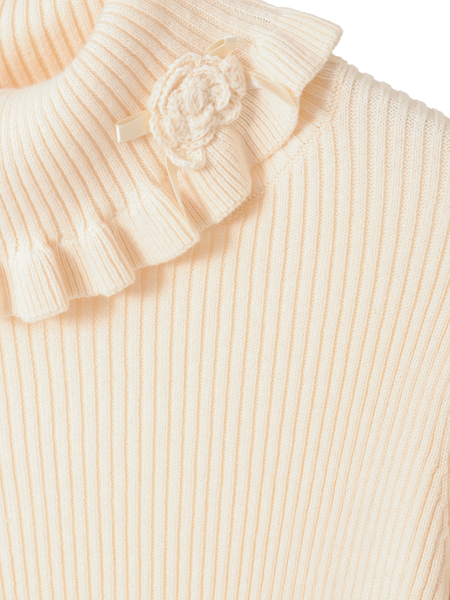 モチーフ付きタートルリブニット 詳細画像 クロ 8