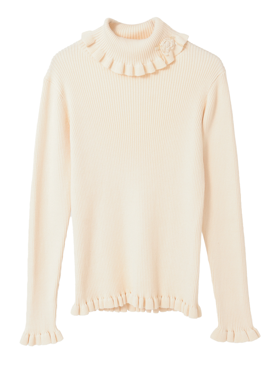 モチーフ付きタートルリブニット 詳細画像 キナリ 1