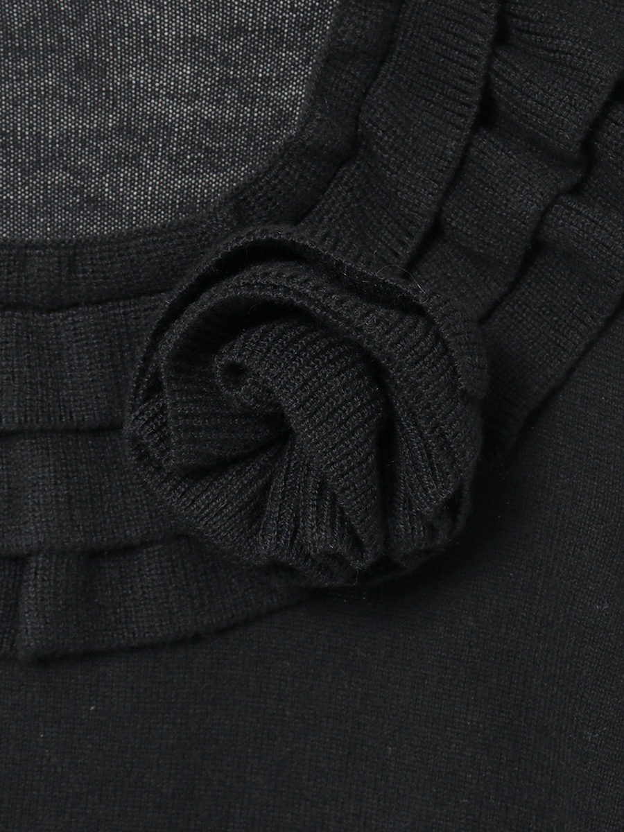 フラワーモチーフブローチ付きフリルニット 詳細画像 キナリ 10