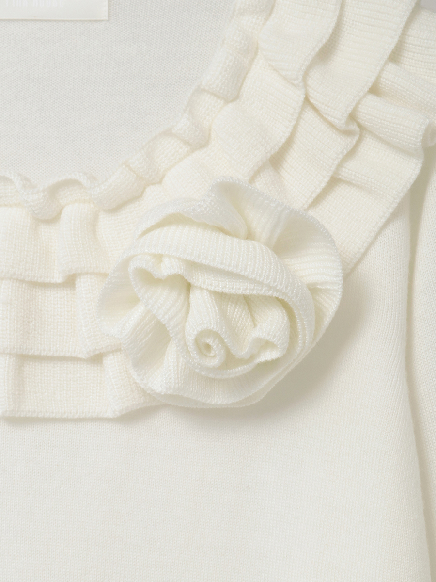 フラワーモチーフブローチ付きフリルニット 詳細画像 キナリ 11