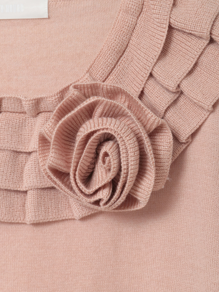 フラワーモチーフブローチ付きフリルニット 詳細画像 キナリ 12