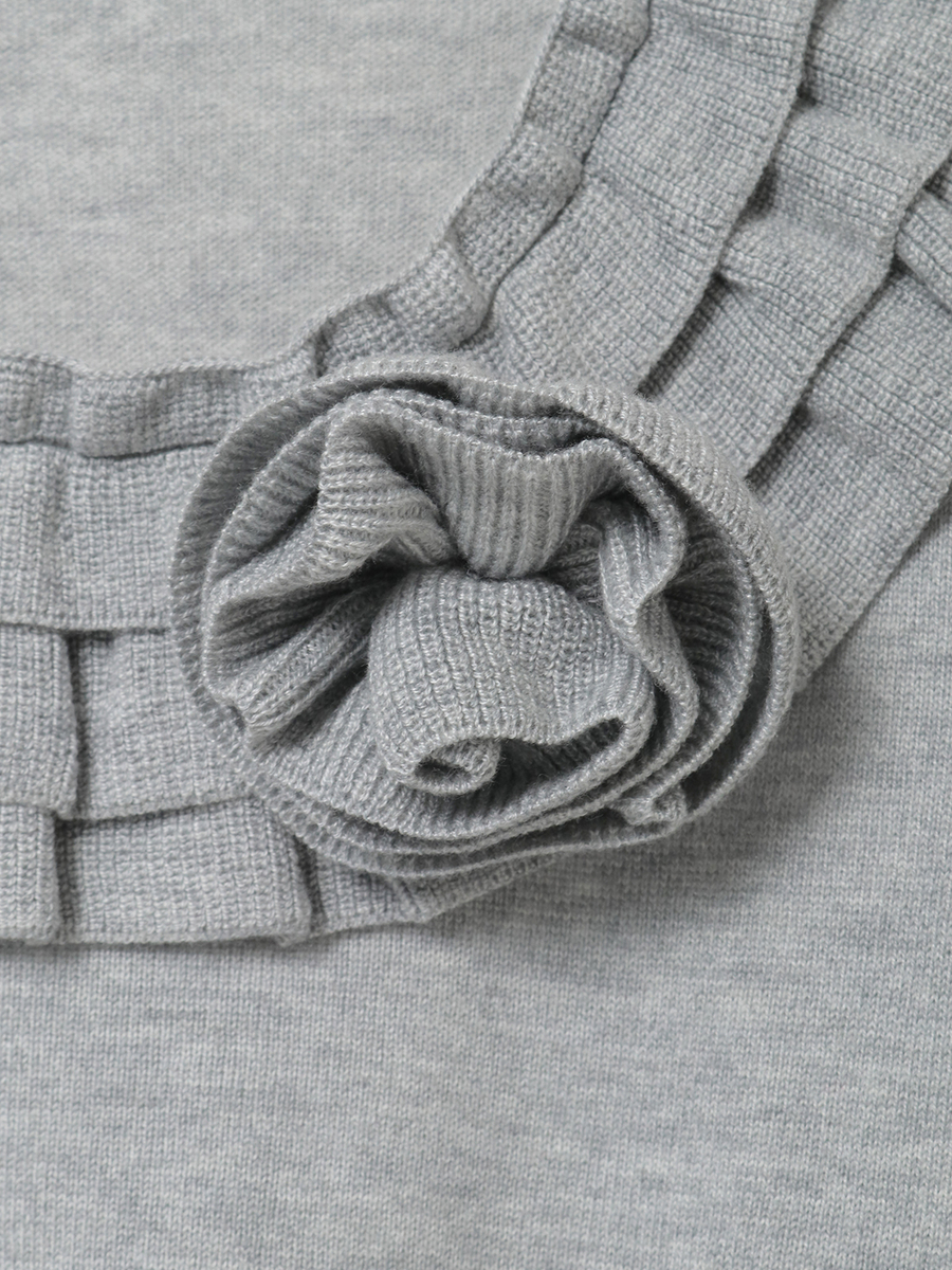 フラワーモチーフブローチ付きフリルニット 詳細画像 キナリ 13