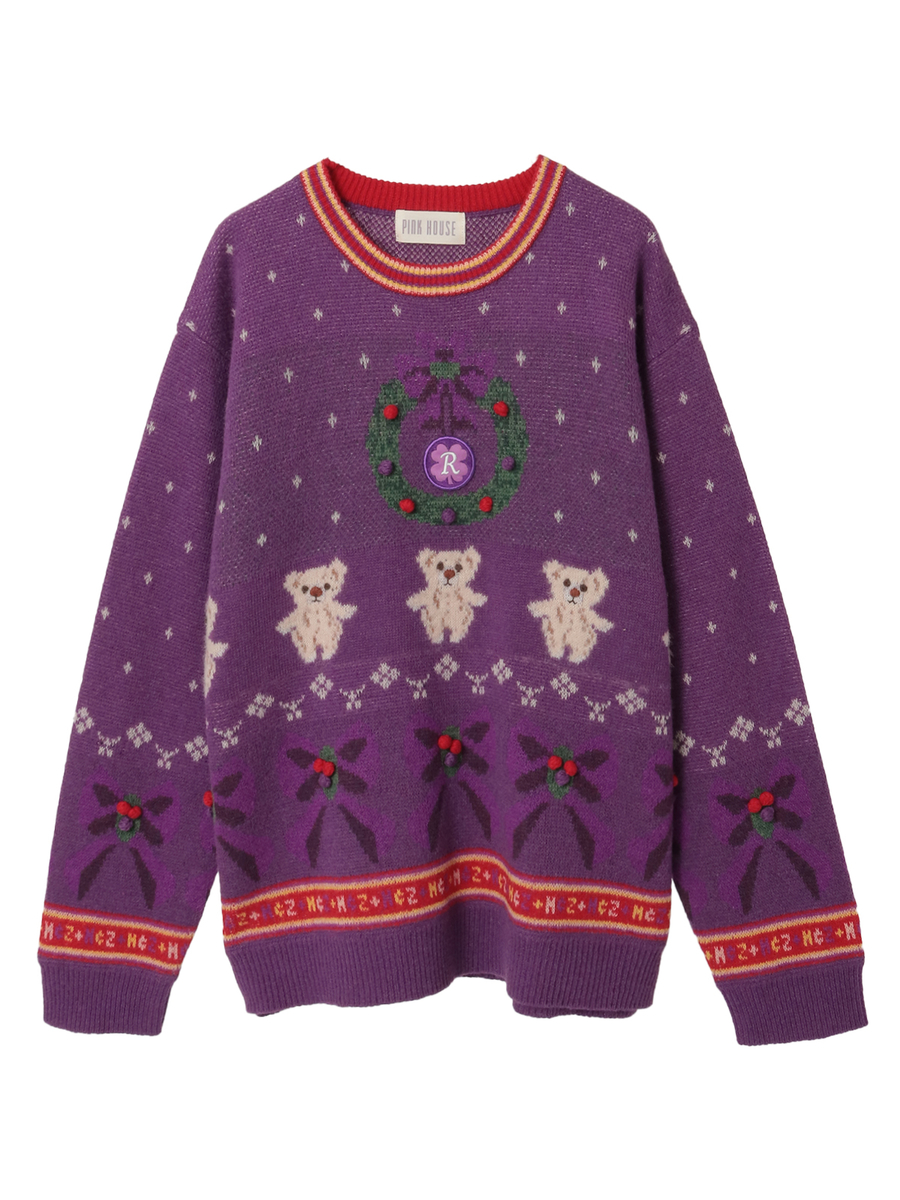 PINK HOUSE×Momocloポップルモチーフニット 詳細画像 パープル 1