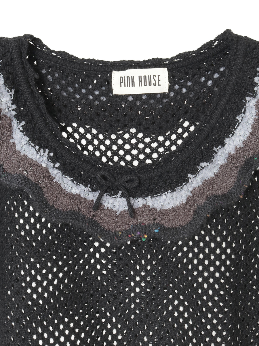 フローラルフリル使い透かしニット 詳細画像 ローズレッド 6