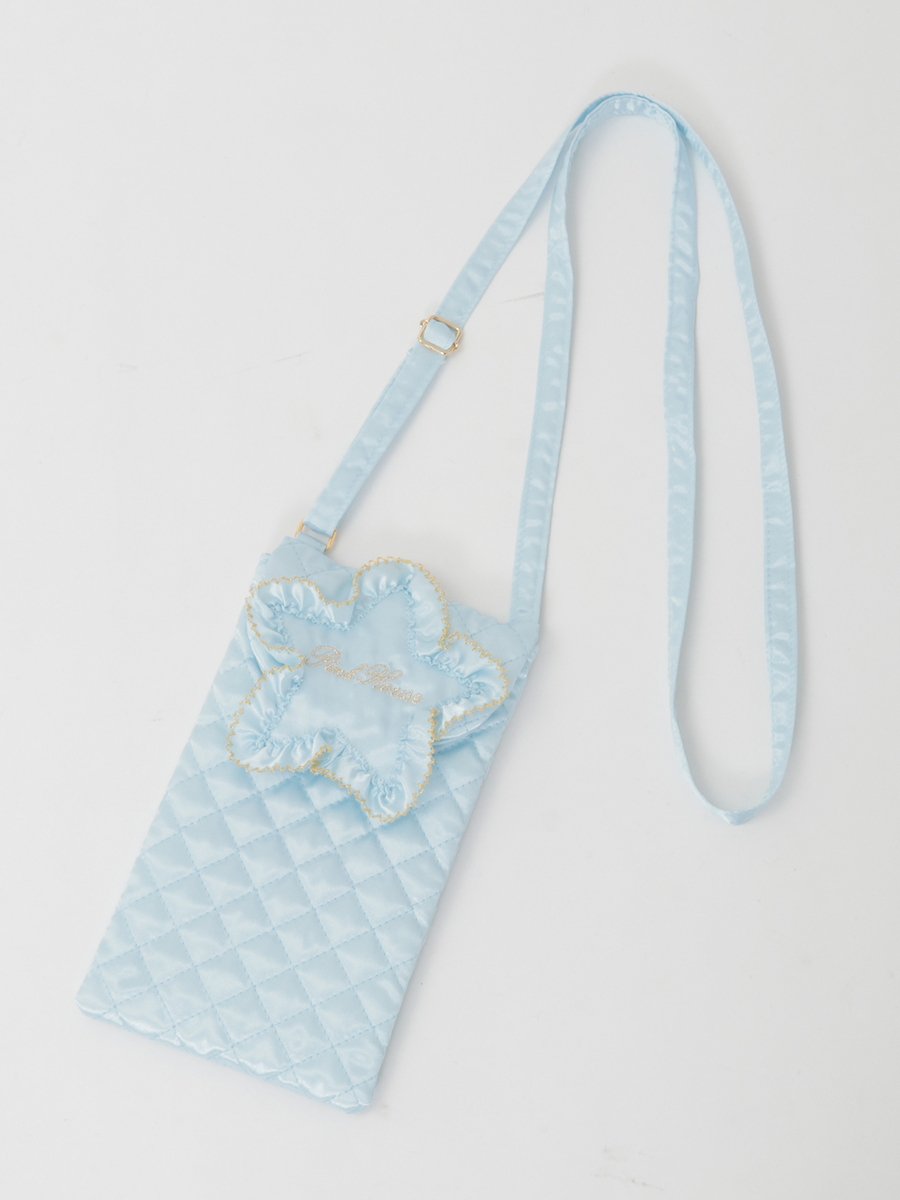 星形ワッペン付きキルティングスマホポシェット 詳細画像 ソライロ 1