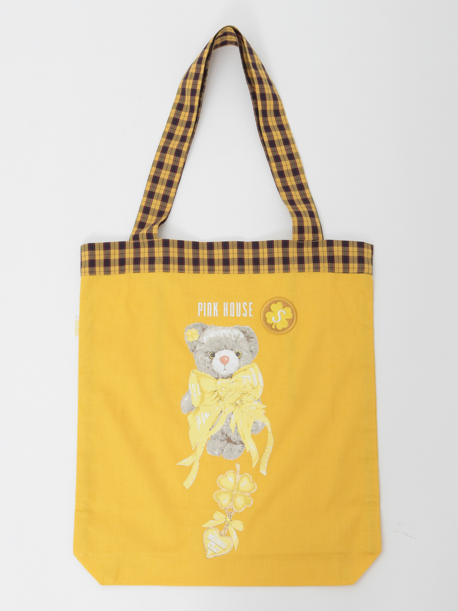 PINK HOUSE&times;Momoclo テディ＆ネコプリントバッグ 詳細画像 イエロー・クマ 1