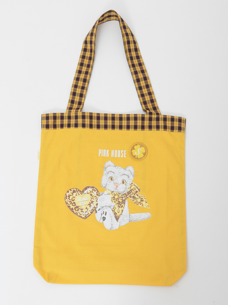 PINK HOUSE&times;Momoclo テディ＆ネコプリントバッグ 詳細画像 イエロー・ネコ 1