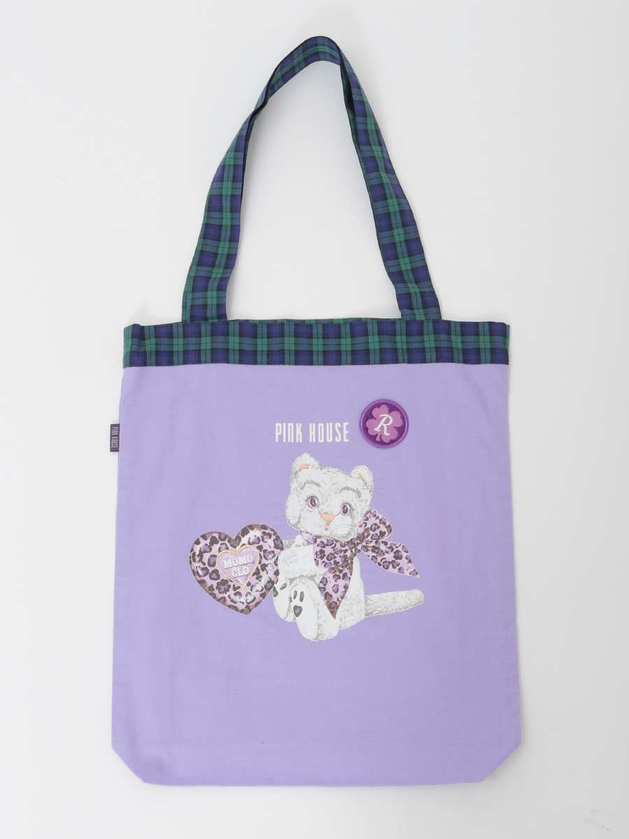PINK HOUSE&times;Momoclo テディ＆ネコプリントバッグ 詳細画像 パープル・ネコ 1