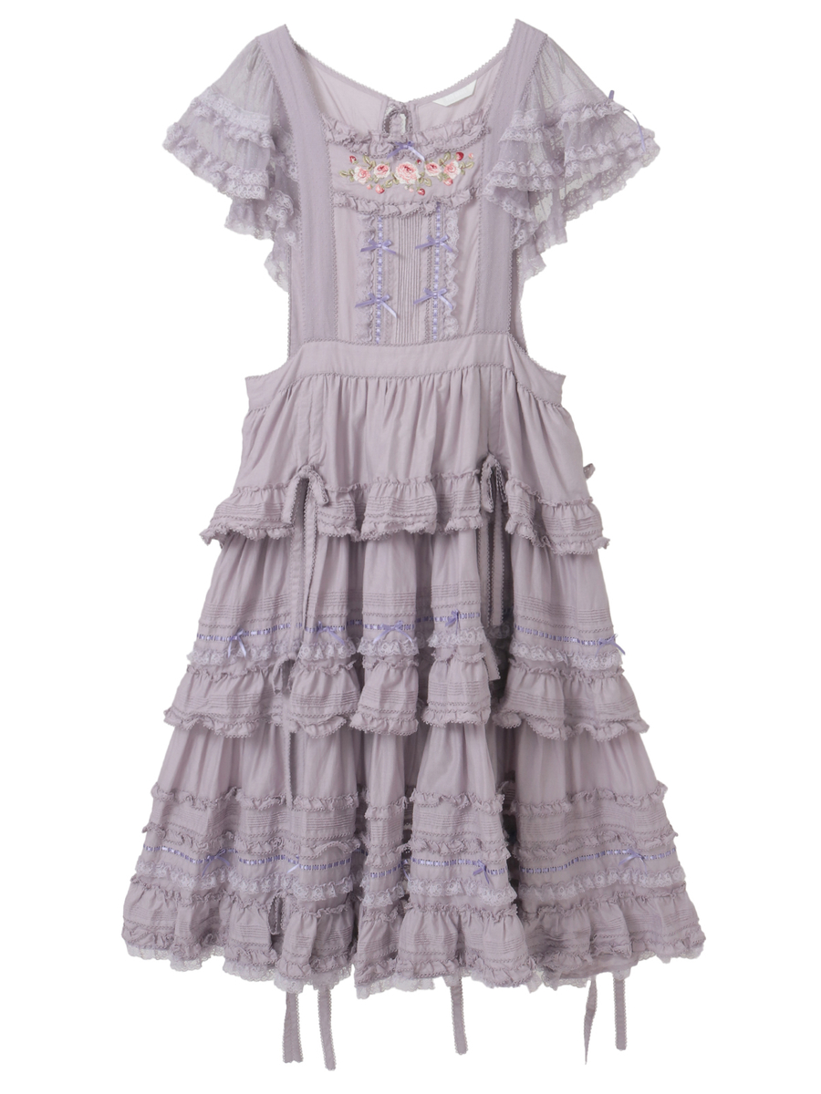 ローズ刺繍使いタブリエドレス 詳細画像 ラベンダー 1