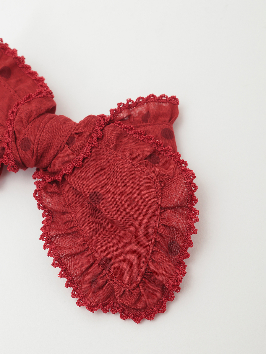 水玉プリント＆無地ローンリボンブローチセット 詳細画像 ソライロ×ソライロ 3