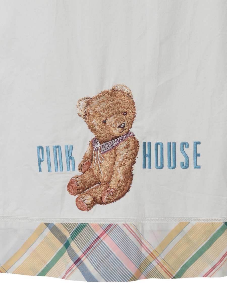 テディベア刺繍デニムタブリエ 詳細画像 アカ 12