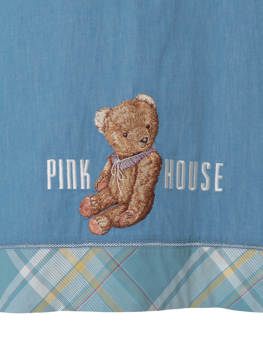 テディベア刺繍デニムタブリエ 詳細画像 アカ 16