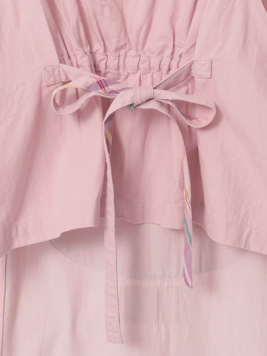 テディベア刺繍デニムタブリエ 詳細画像 アカ 5