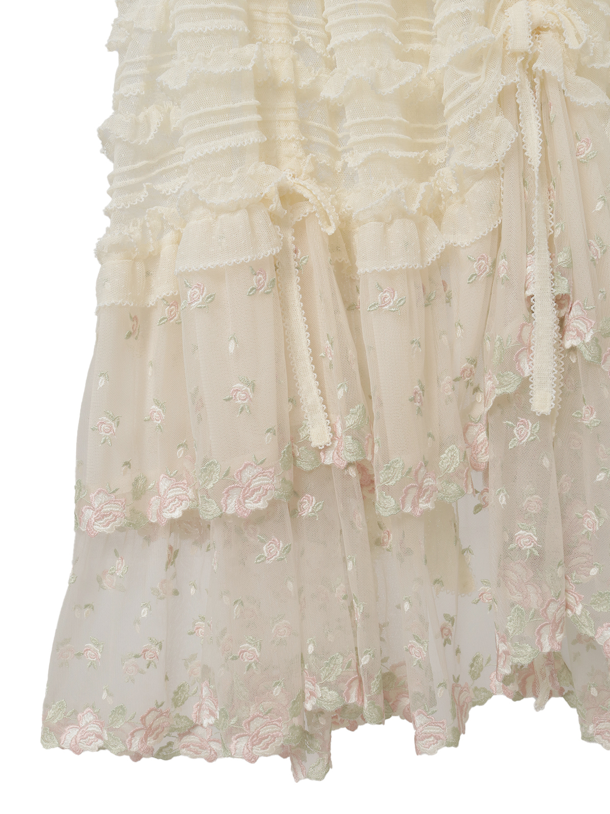 ピンクハウス PINK HOUSE フランスレース豪華タブリエ PINK HOUSE（ピンクハウス）の「ローンフリルタブリエドレス