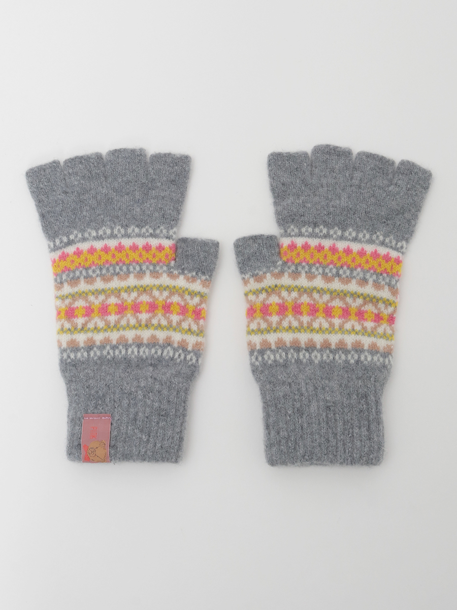 編み込みニット手袋 詳細画像 ミズイロ系 1