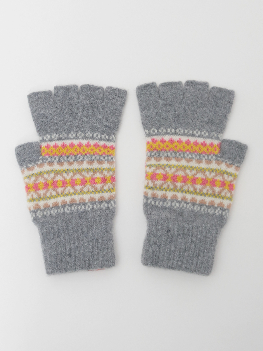 編み込みニット手袋 詳細画像 ミズイロ系 2