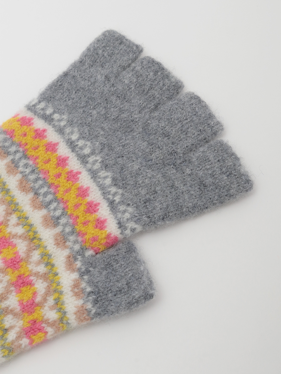 編み込みニット手袋 詳細画像 ミズイロ系 4