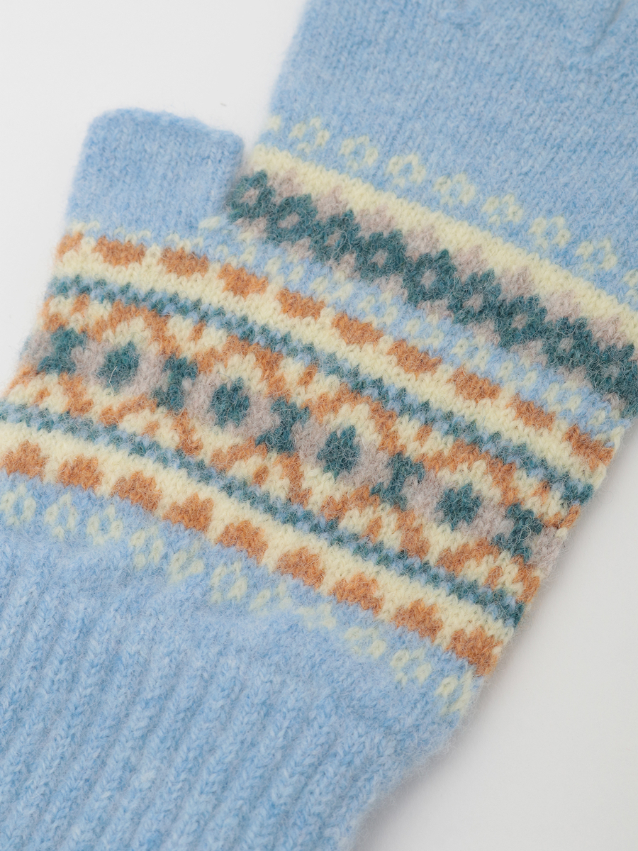 編み込みニット手袋 詳細画像 ミズイロ系 8