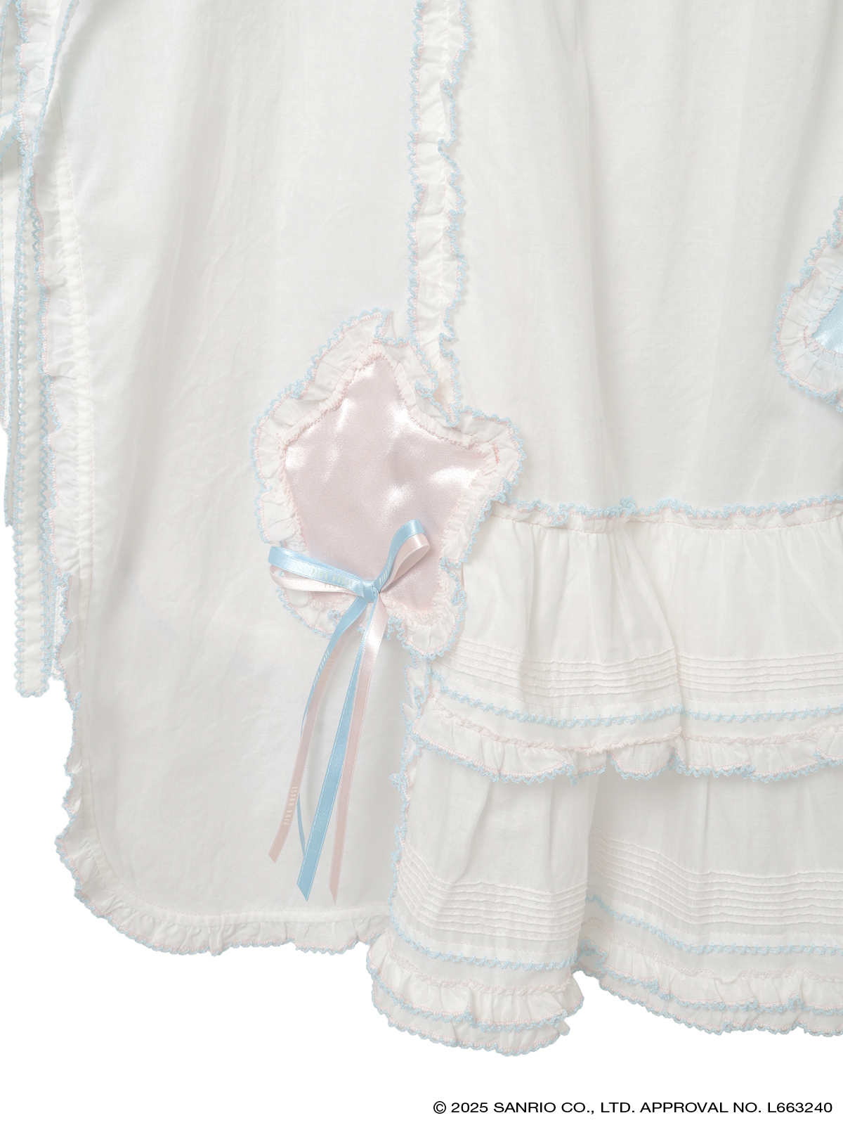 Little Twin Stars×PINK HOUSE 刺しゅう入りローンエプロンドレス