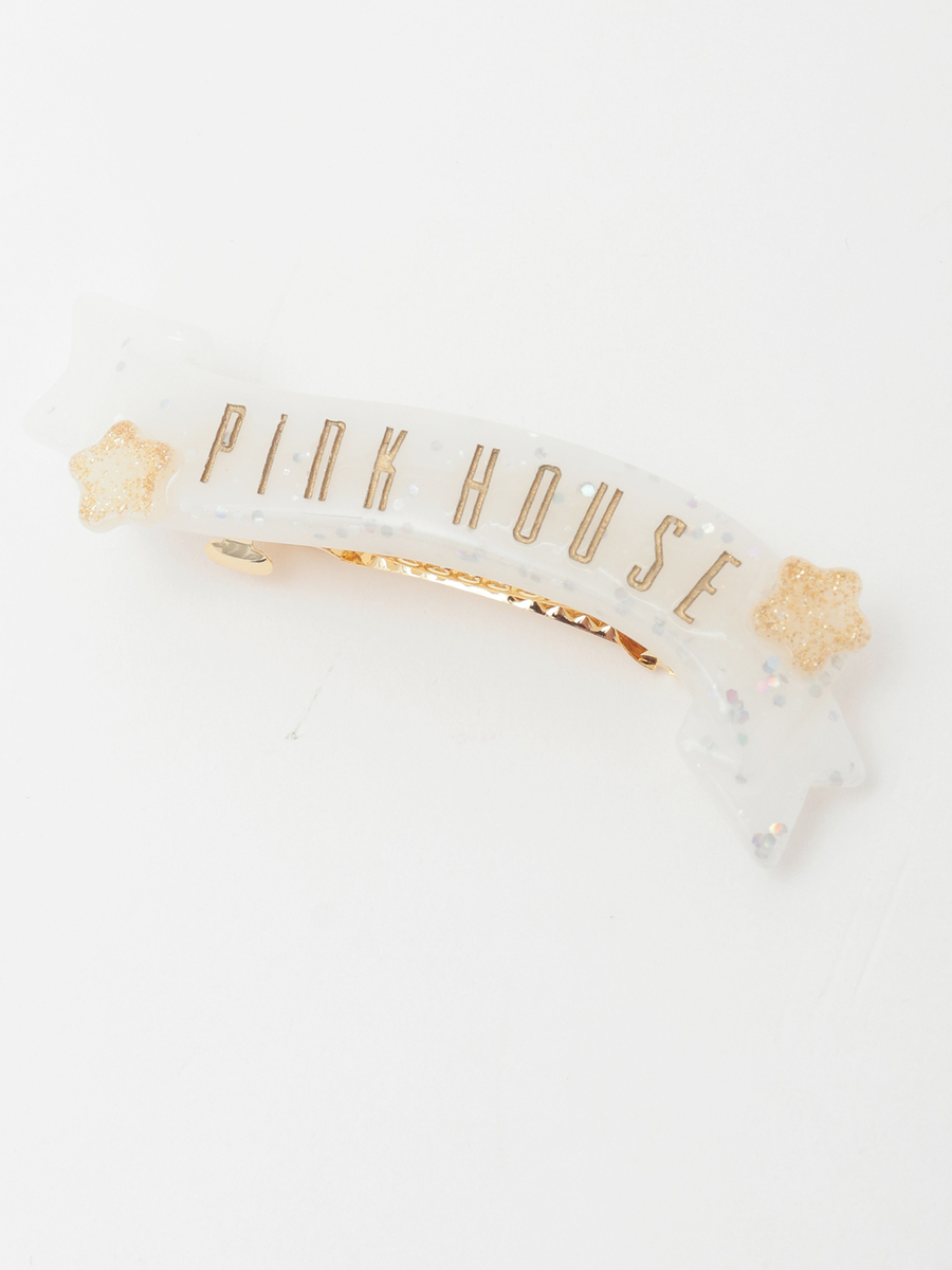 ラメ入り星ロゴバレッタ 詳細画像 アイボリー 1