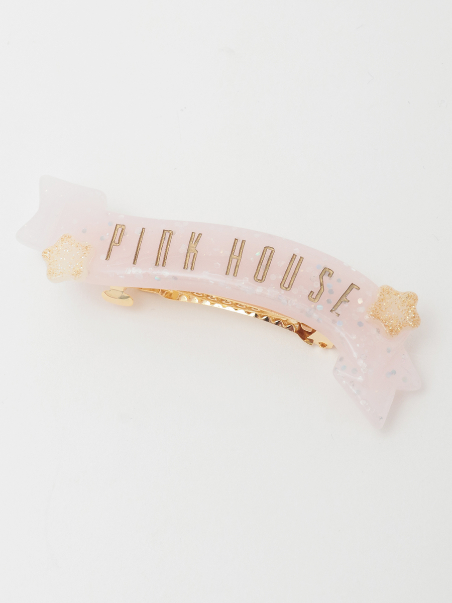 ラメ入り星ロゴバレッタ 詳細画像 ピンク 1