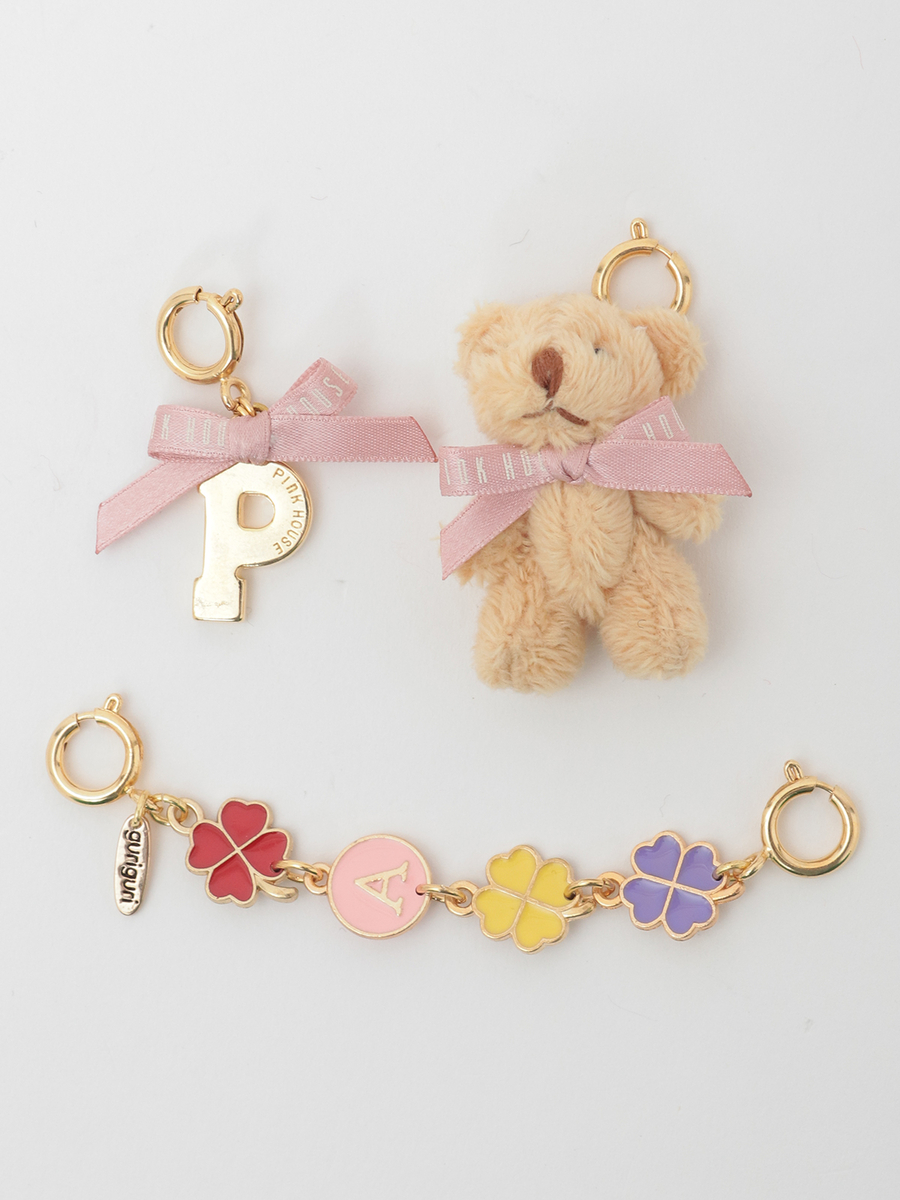 PINK HOUSE&times;Momoclo&times;guriguri テディ＆クローバー＆Pロゴ シューズチャーム 詳細画像 ピンク&times;ベージュくま 1