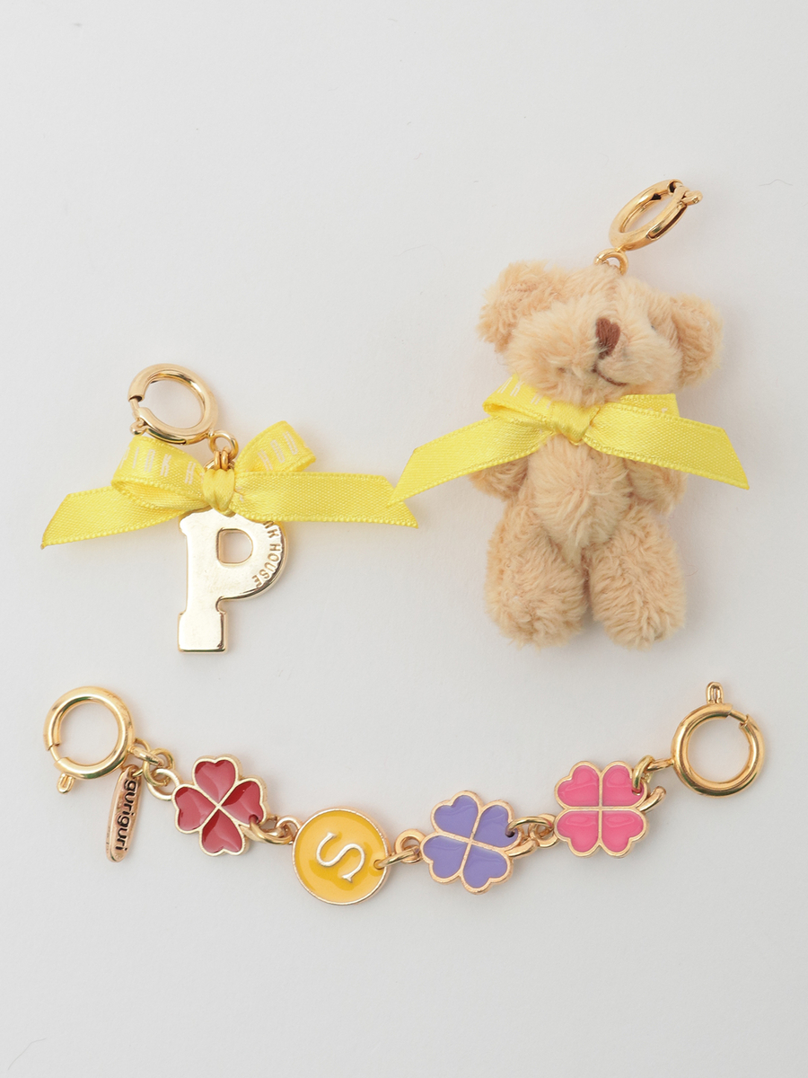 PINK HOUSE×Momoclo×guriguri テディ＆クローバー＆Pロゴ シューズチャーム 詳細画像 イエロー×ベージュくま 1