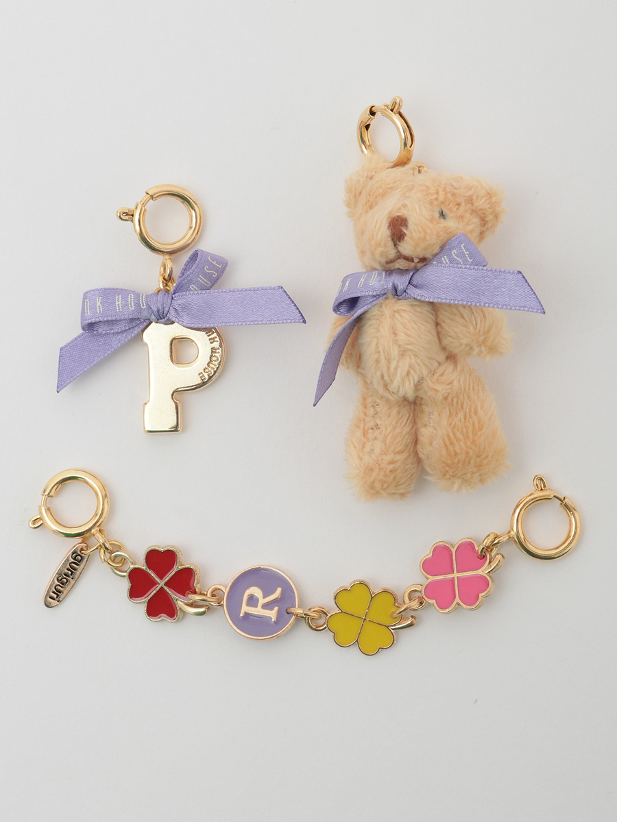 PINK HOUSE×Momoclo×guriguri テディ＆クローバー＆Pロゴ シューズチャーム 詳細画像 パープル×ベージュくま 1