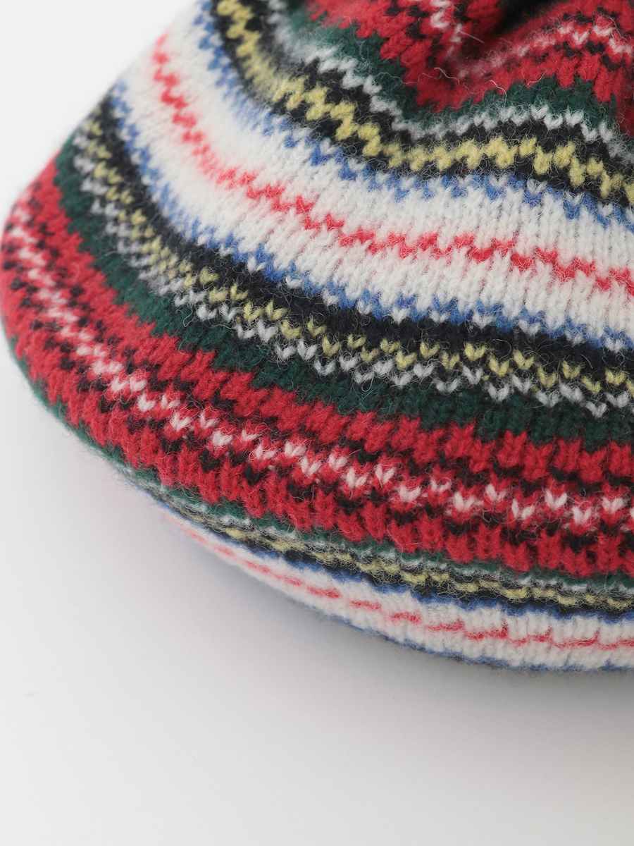 タータンチェックニットベレー 詳細画像 アカ系 5