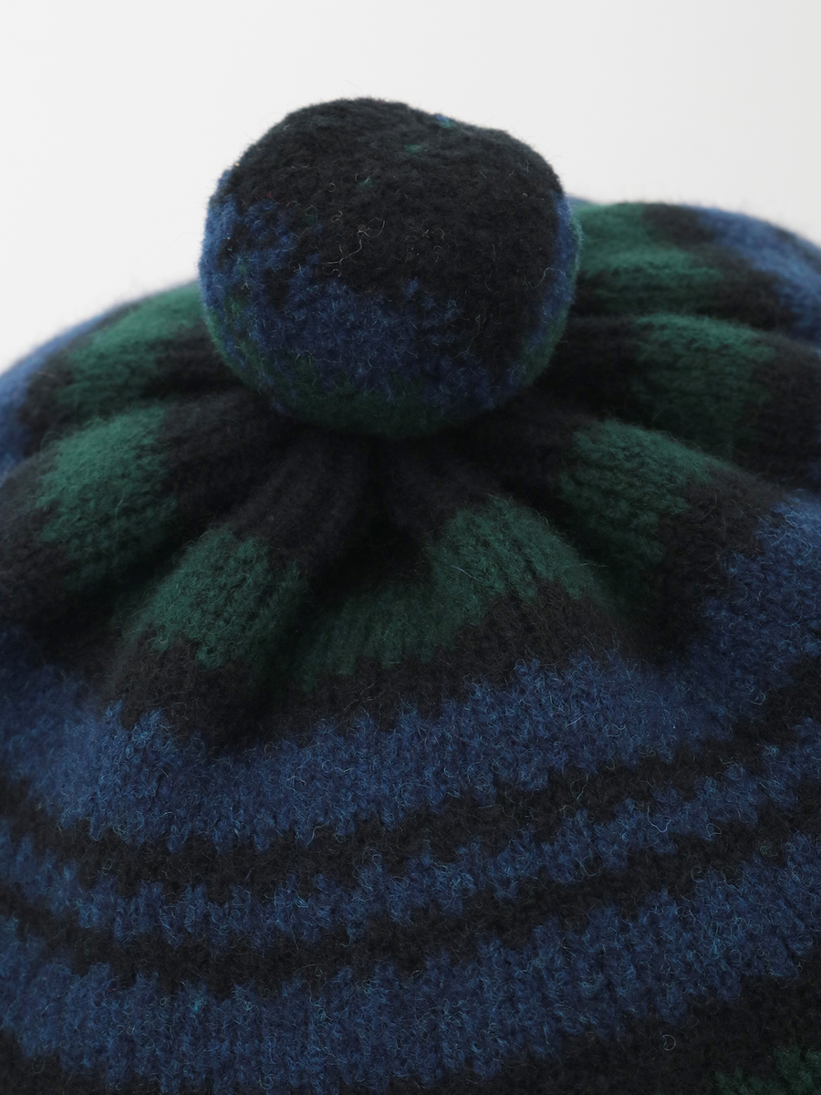 タータンチェックニットベレー 詳細画像 アカ系 8