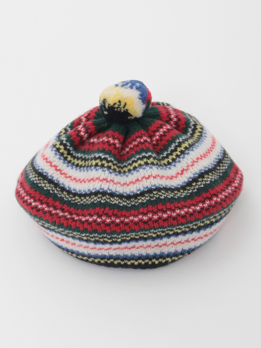 タータンチェックニットベレー 詳細画像 アカ系 1