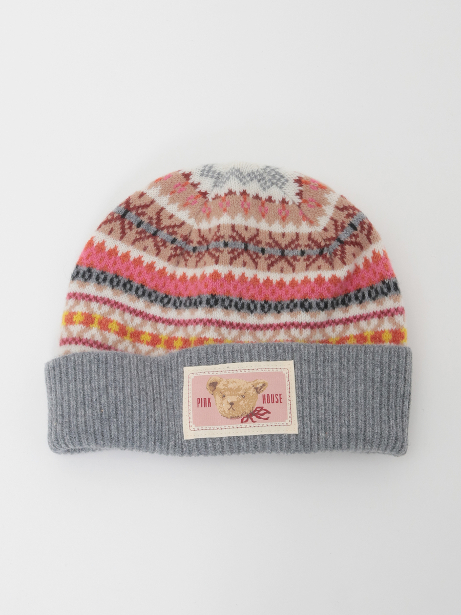 編み込みニットキャップ 詳細画像 グレー系 1