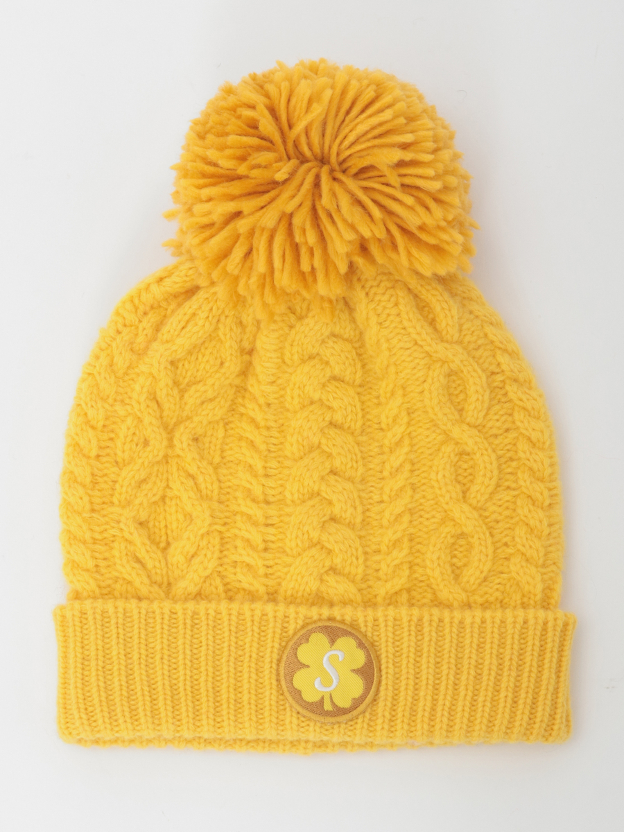 PINK HOUSE&times;Momoclo イニシャルワッペン付ポンポンニットキャップ 詳細画像 イエロー 1