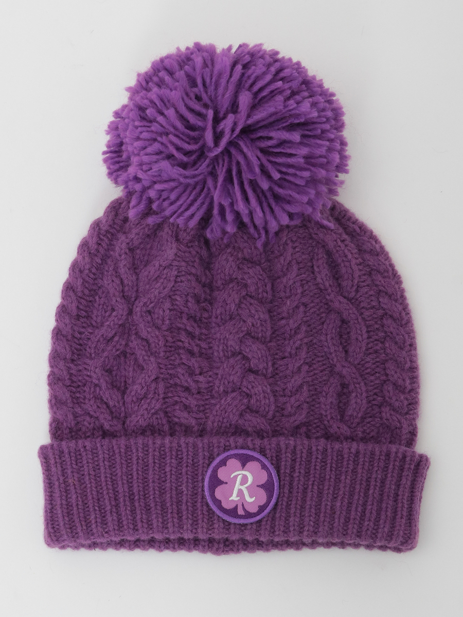 PINK HOUSE&times;Momoclo イニシャルワッペン付ポンポンニットキャップ 詳細画像 パープル 1